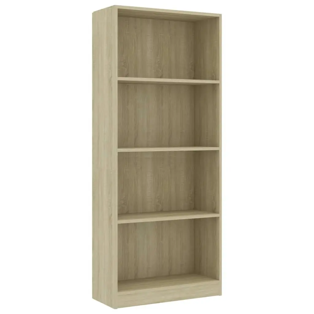 4-Tier Book Cabinet Sonoma Oak 60x24x142 cm Engineered Wood 800876