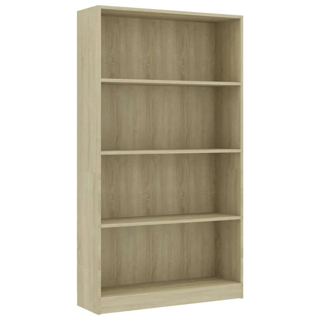 4-Tier Book Cabinet Sonoma Oak 80x24x142 cm Engineered Wood 800912