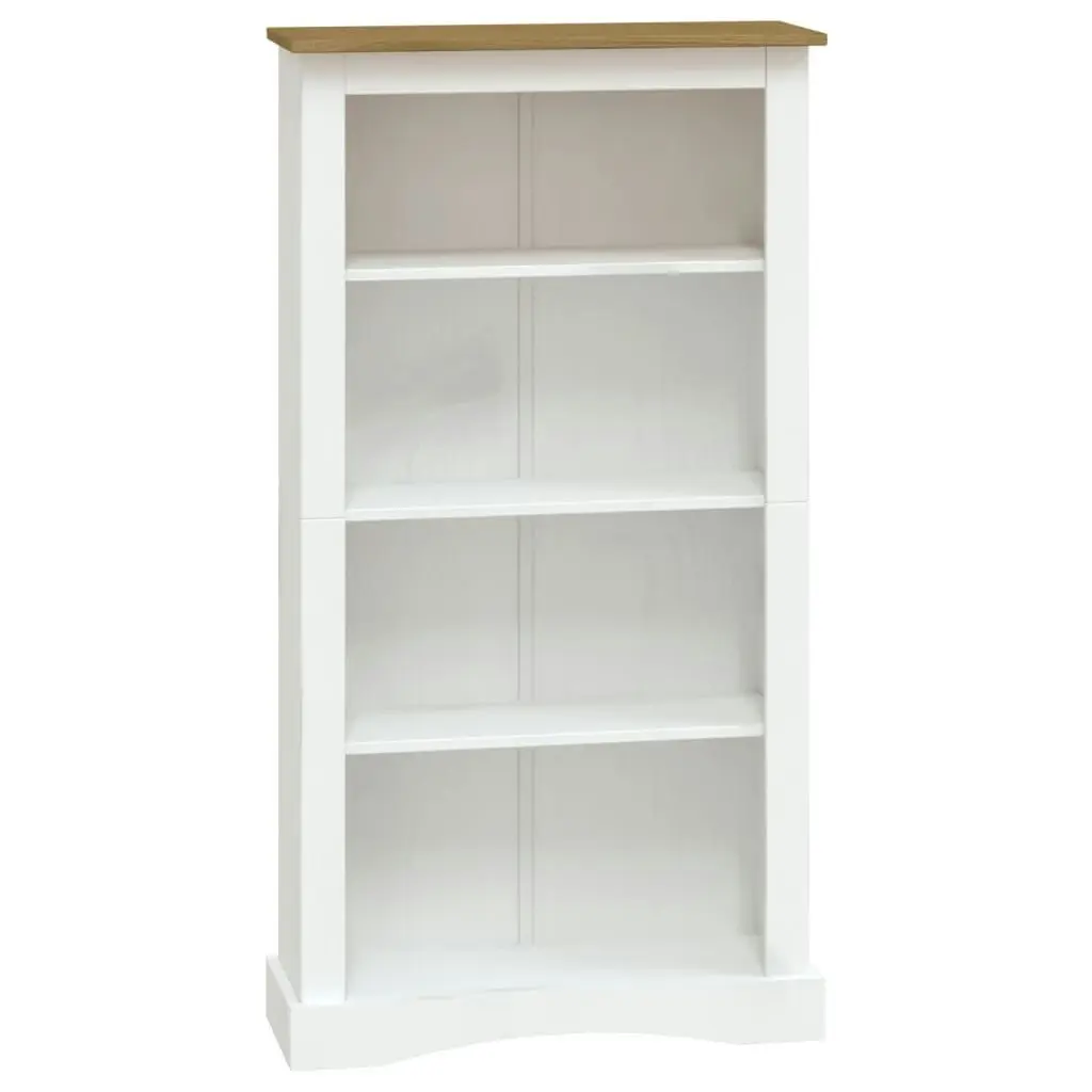 4-Tier Bookcase Mexican Pine Corona Range White 81x29x150 cm 282636