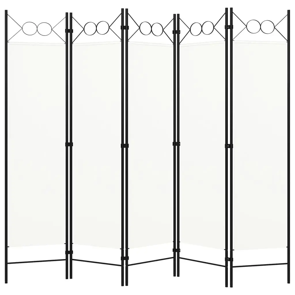 5-Panel Room Divider White 200x180 cm 320707