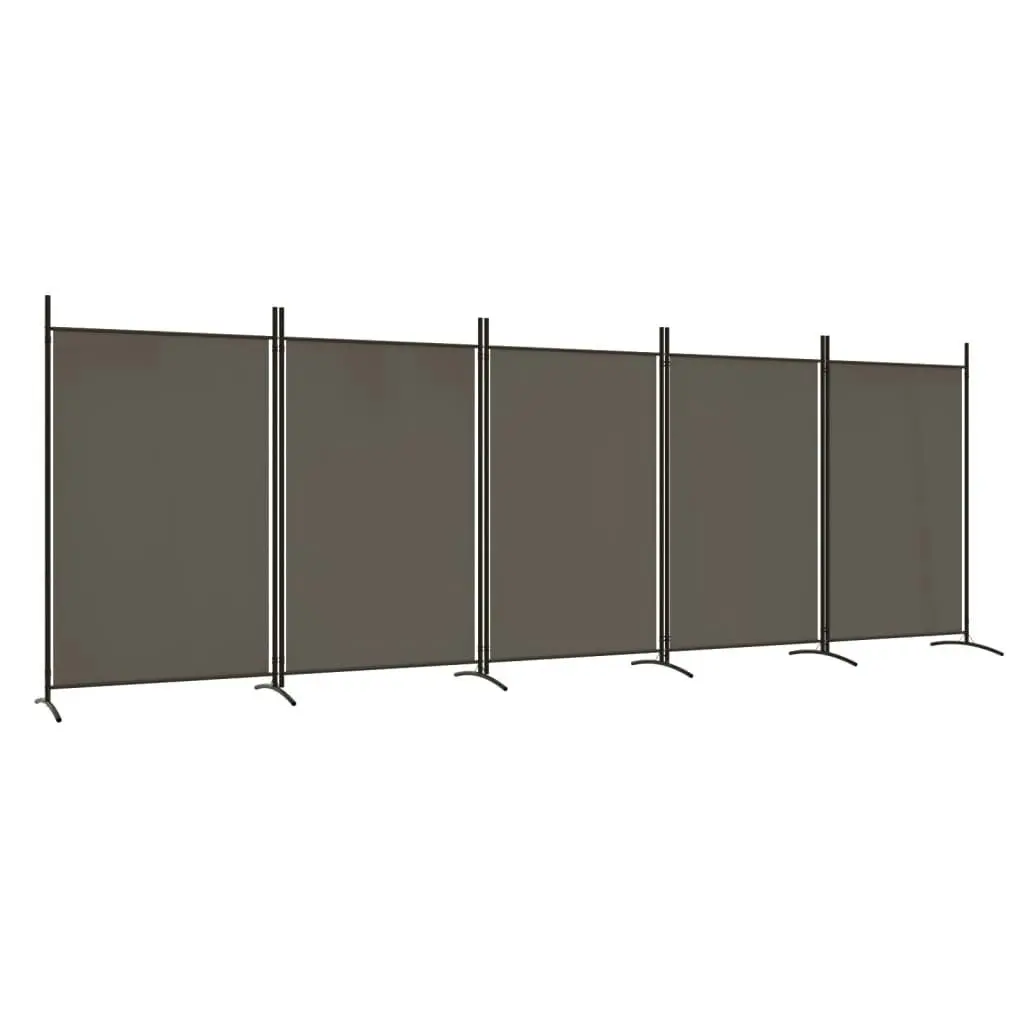 5-Panel Room Divider Anthracite 433x180 cm Fabric 350268