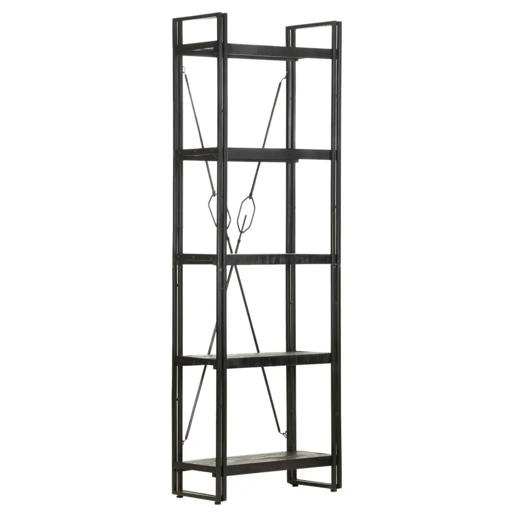 5-Tier Bookcase Black 60x30x180 cm Solid Mango Wood 320623