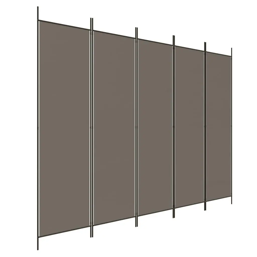 5-Panel Room Divider Anthracite 250x220 cm Fabric 350204