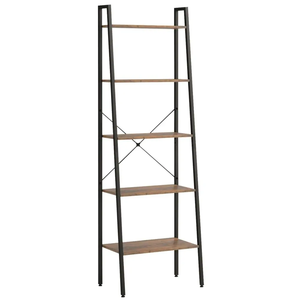 5-Tier Standing Shelf Dark Brown and Black 56x35x174 cm 336368