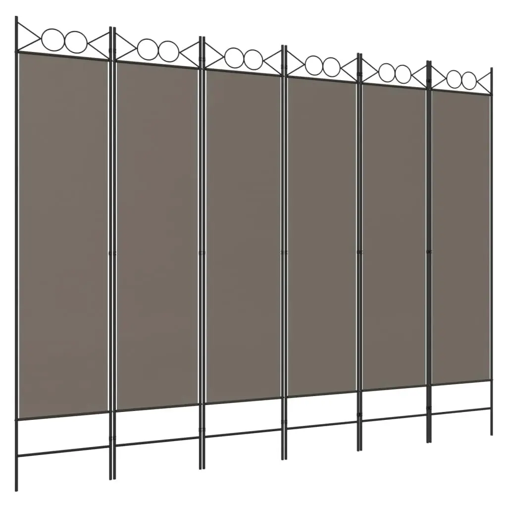 6-Panel Room Divider Anthracite 240x220 cm Fabric 350176