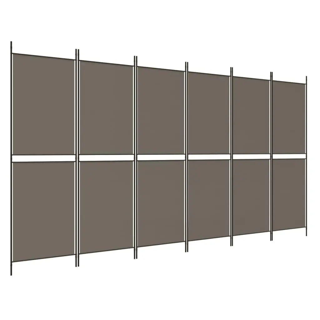 6-Panel Room Divider Anthracite 300x200 cm Fabric 350240