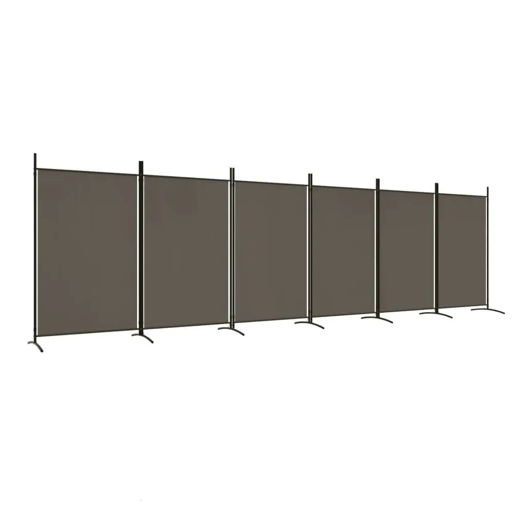 6-Panel Room Divider Anthracite 520x180 cm Fabric 350272