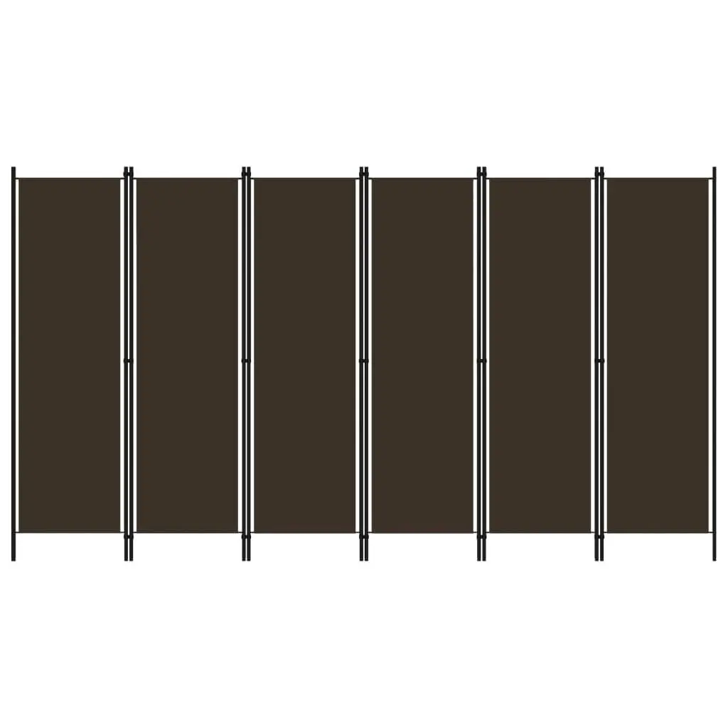 6-Panel Room Divider Brown 300x180 cm 320728