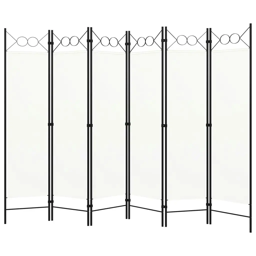 6-Panel Room Divider White 240x180 cm 320711