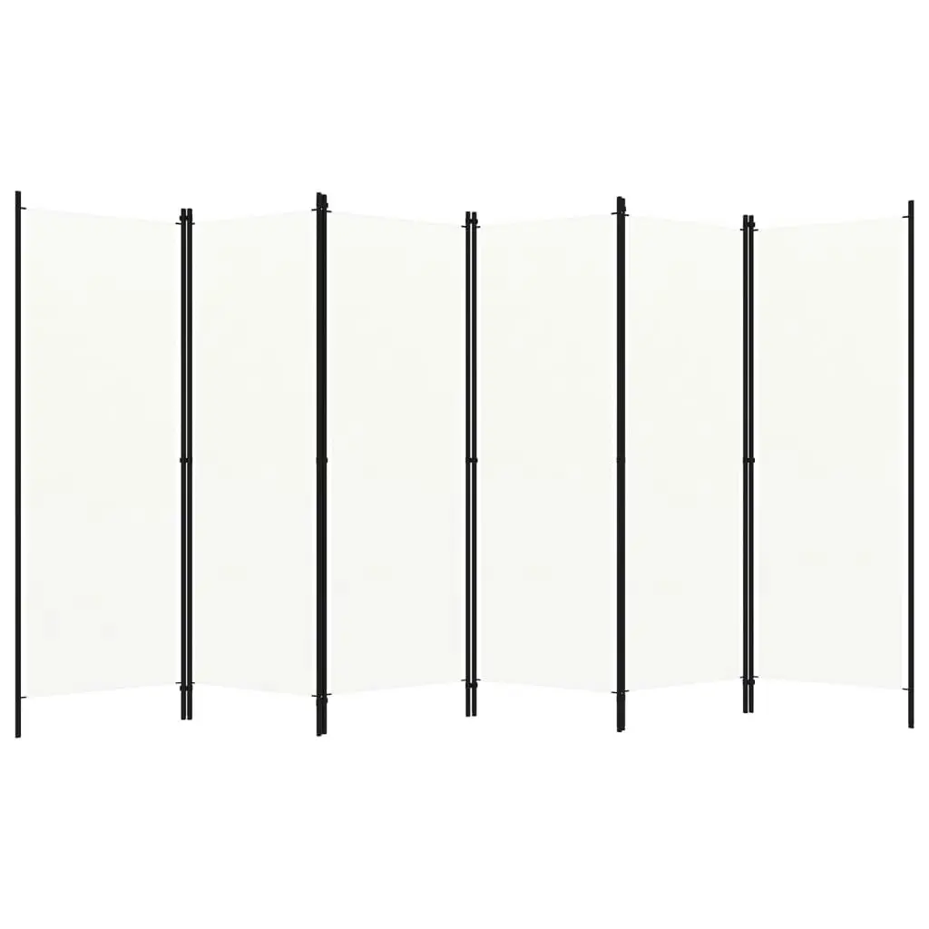 6-Panel Room Divider White 300x180 cm 320727