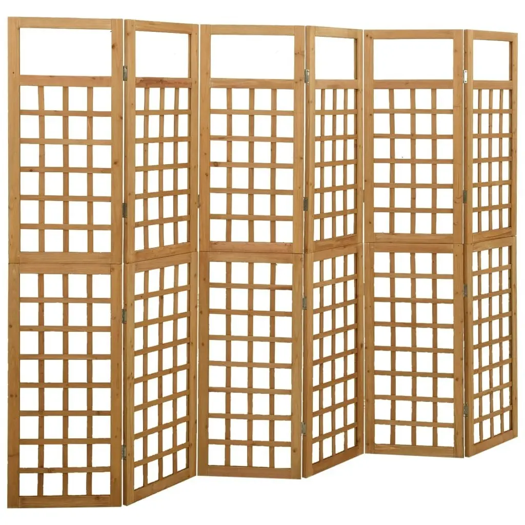 6-Panel Room Divider/Trellis Solid Fir Wood 242.5x180 cm 316481