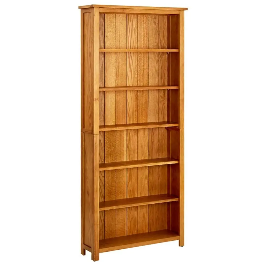 6-Tier Bookcase 80x22.5x180 cm Solid Oak Wood 244470