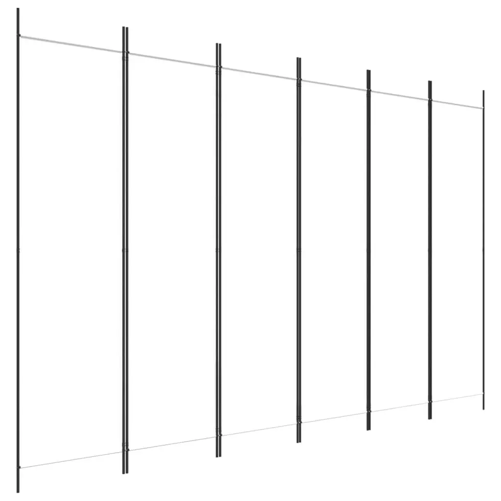 6-Panel Room Divider White 300x200 cm Fabric 350190