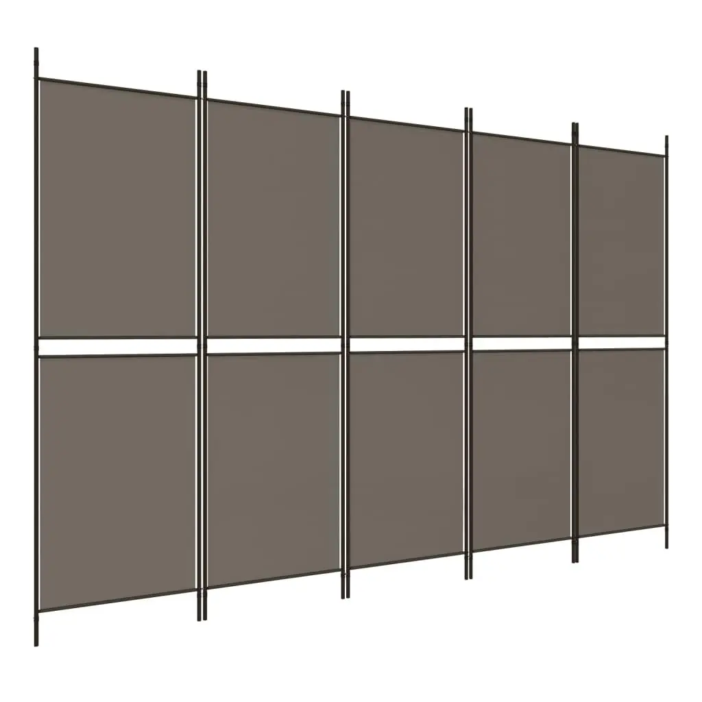 5-Panel Room Divider Anthracite 250x200 cm Fabric 350236