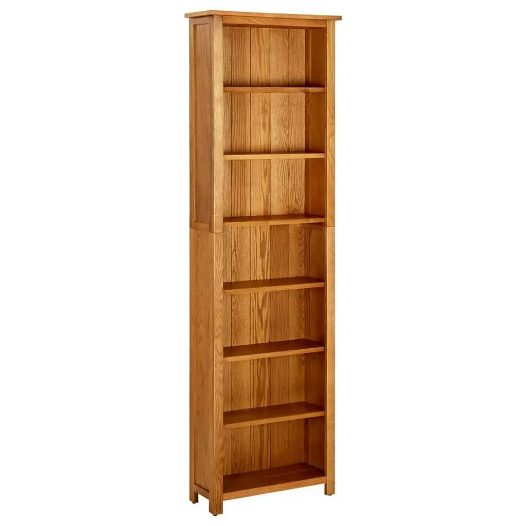 7-Tier Bookcase 60x22x200 cm Solid Oak Wood 331743