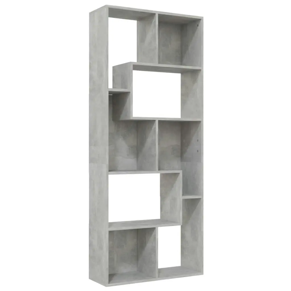 Book Cabinet Concrete Grey 67x24x161 cm Engineered Wood 801881