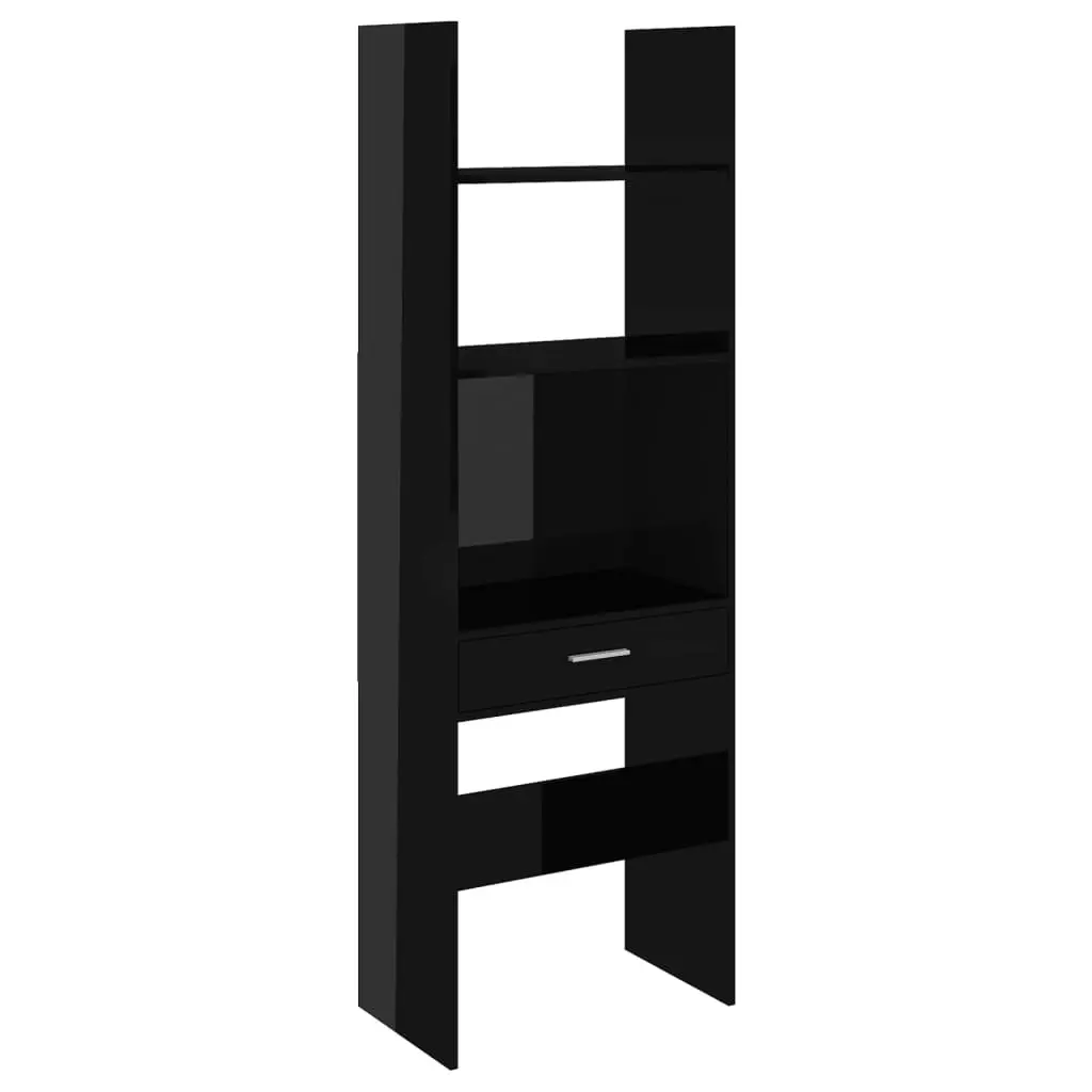 Book Cabinet High Gloss Black 60x35x180 cm Engineered Wood 803432