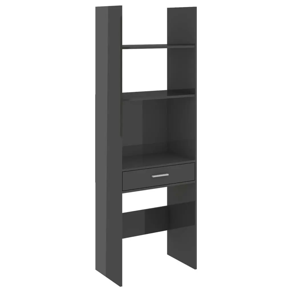 Book Cabinet High Gloss Grey 60x35x180 cm Engineered Wood 803433