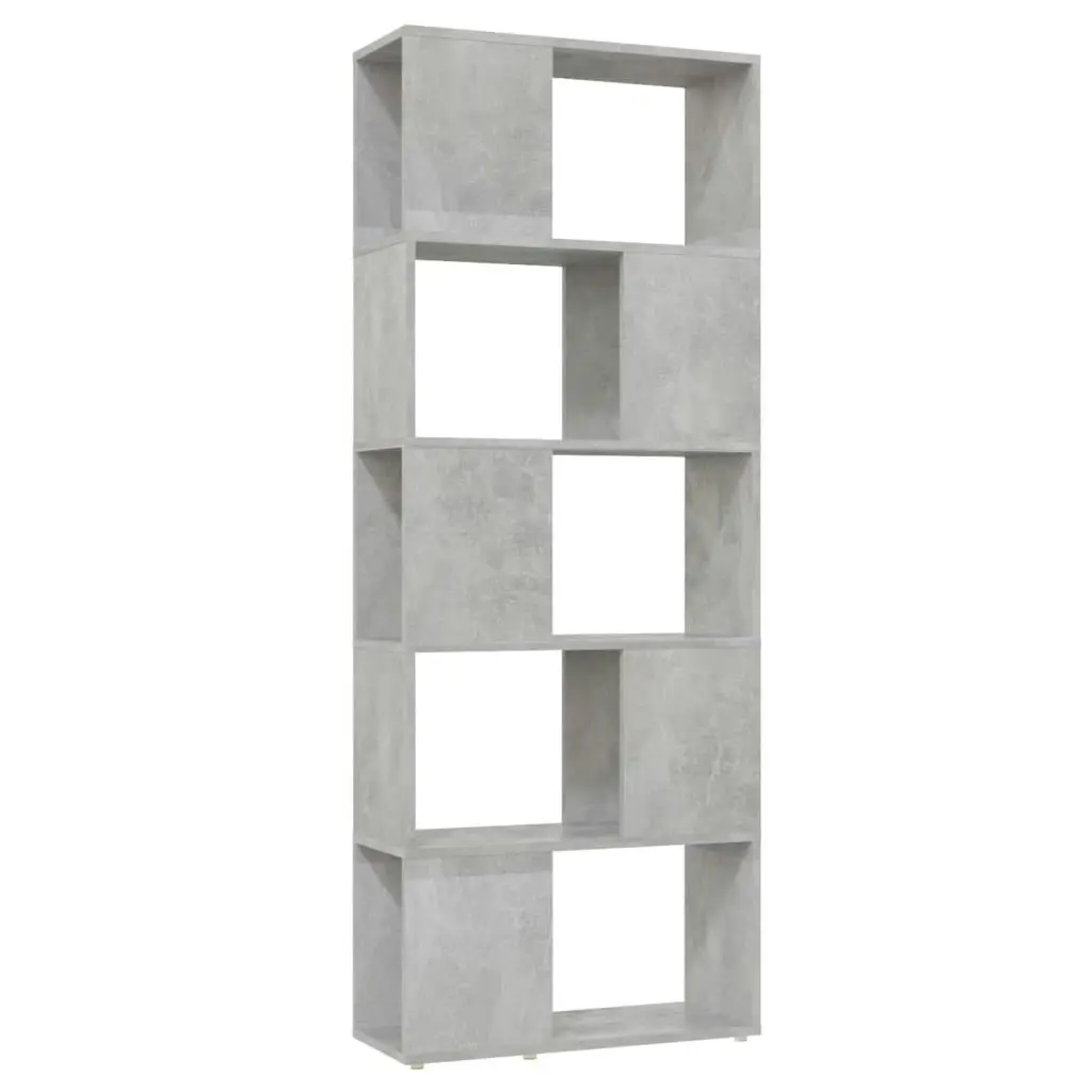 Book Cabinet Room Divider Concrete Grey 60x24x155 cm 809093