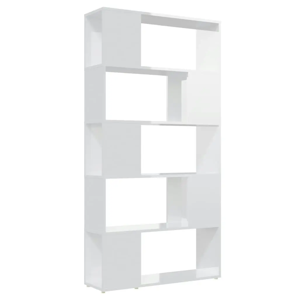 Book Cabinet Room Divider High Gloss White 80x24x155 cm Engineered Wood 809149