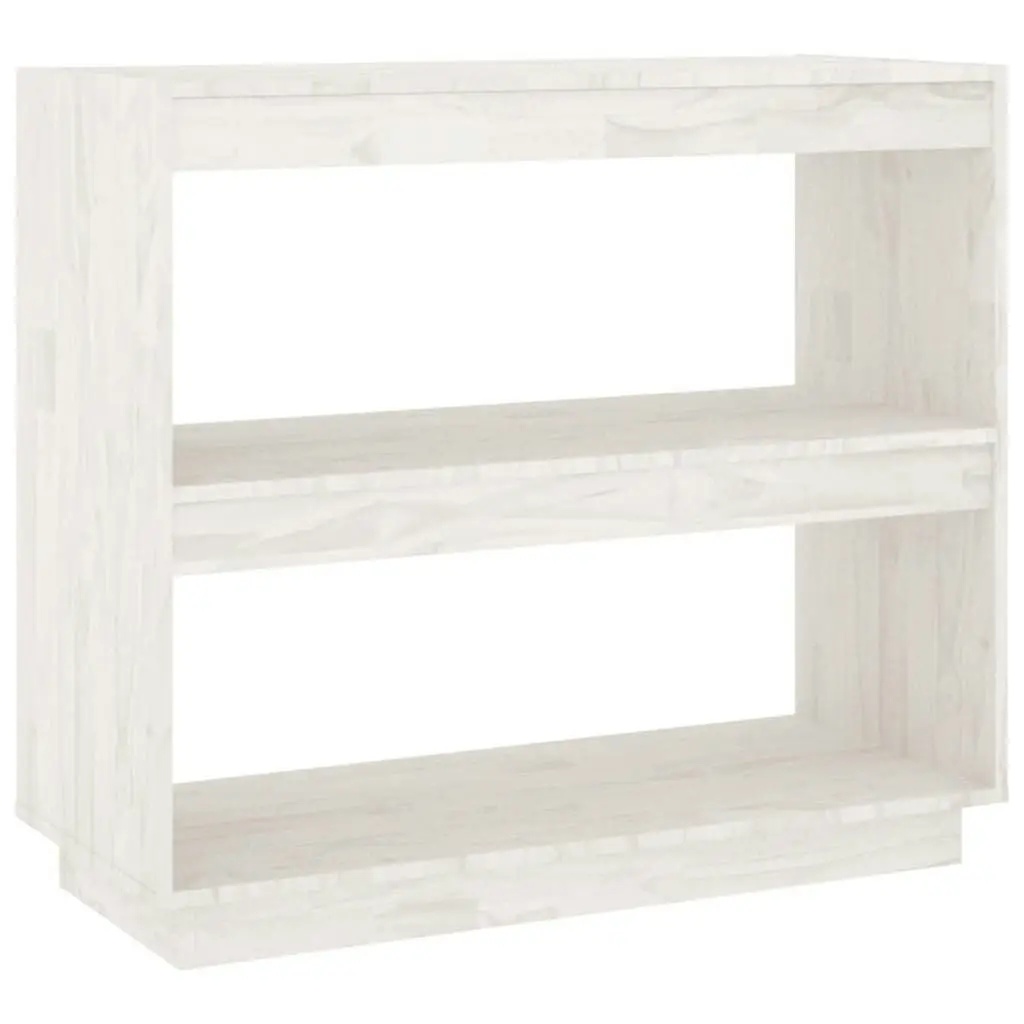 Book Cabinet White 80x35x71 cm Solid Pinewood 810880