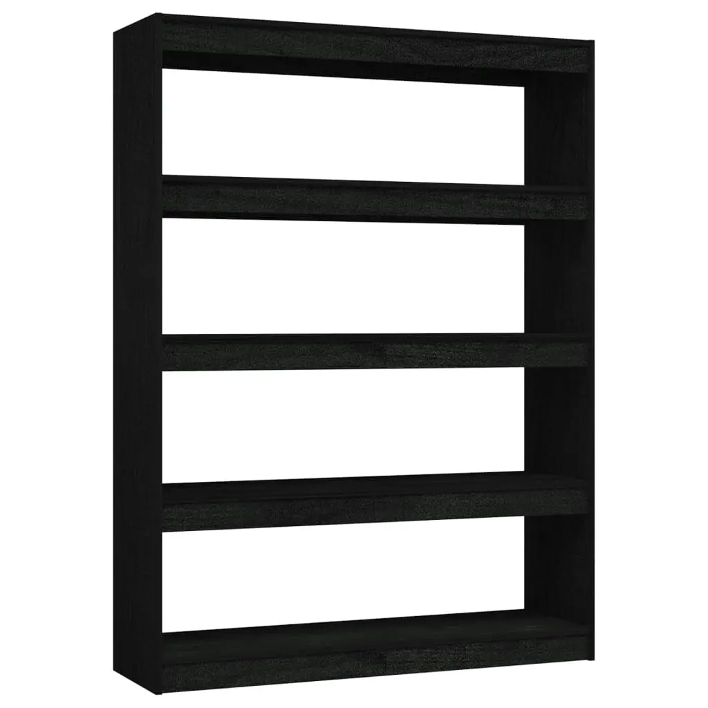 Book Cabinet/Room Divider Black 100x30x135.5 cm Solid Pinewood 808222