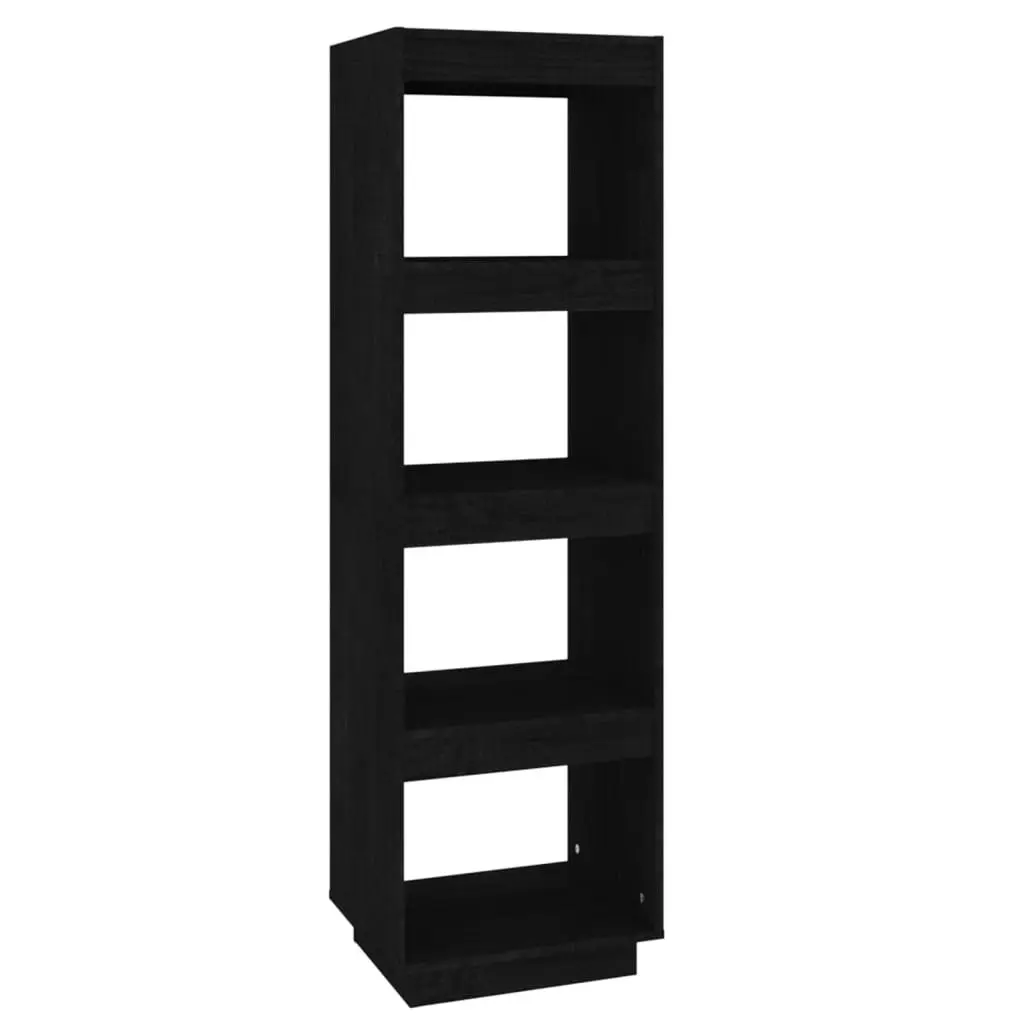 Book Cabinet/Room Divider Black 40x35x135 cm Solid Pinewood 810853