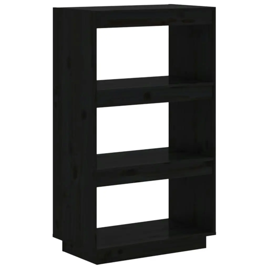 Book Cabinet/Room Divider Black 60x35x103 cm Solid Wood Pine 810868