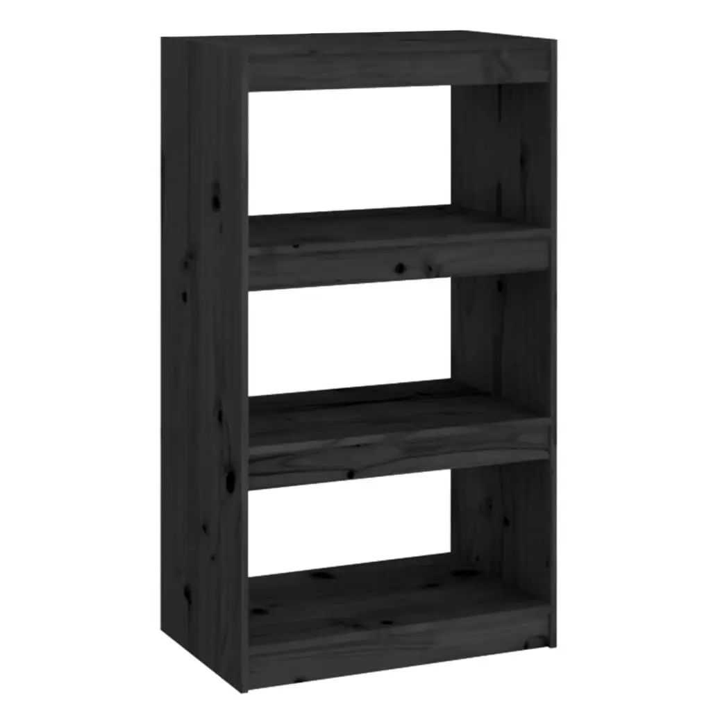 Book Cabinet/Room Divider Black 60x30x103.5 cm Solid Wood Pine 808167