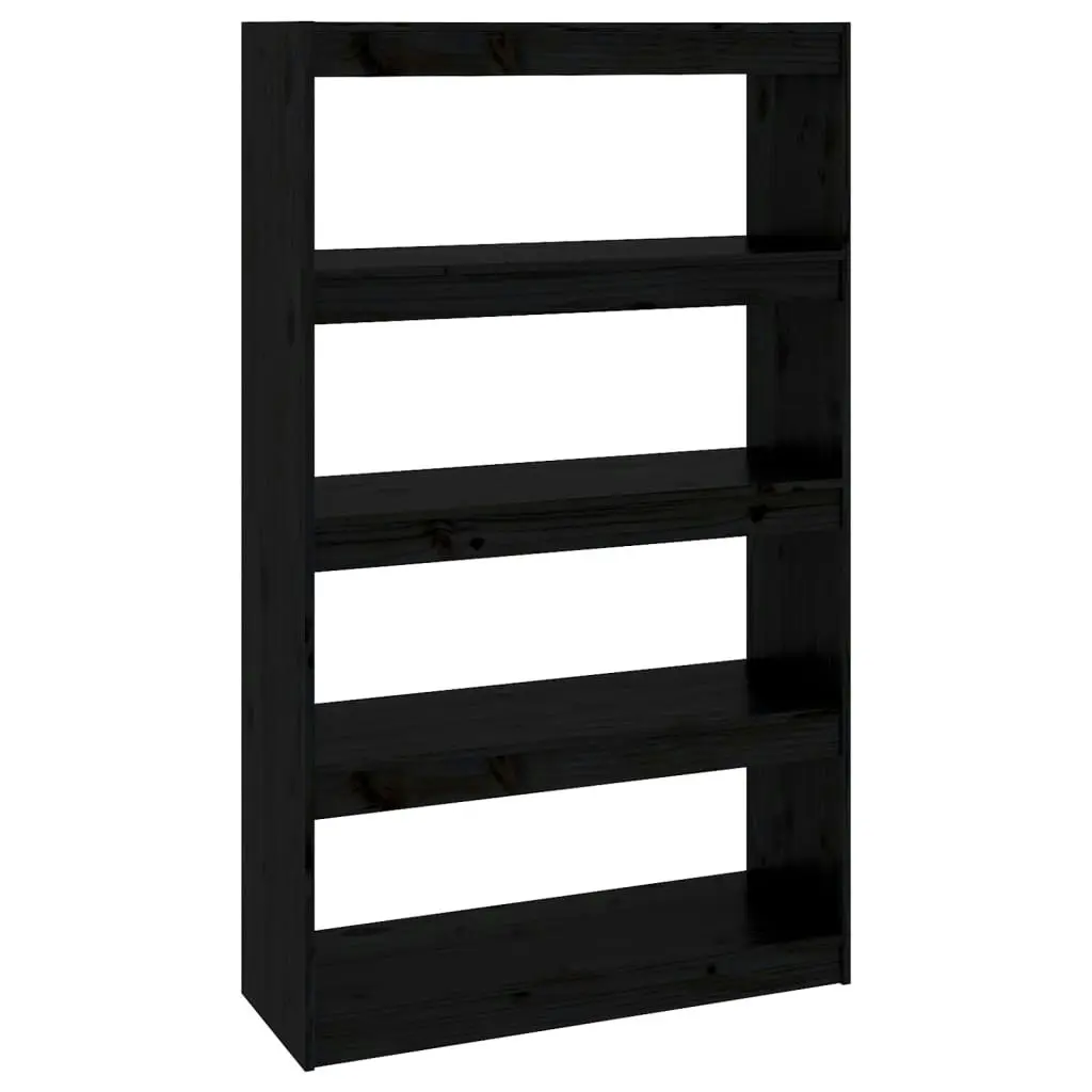 Book Cabinet/Room Divider Black 80x30x135.5 cm Solid Wood Pine 808197