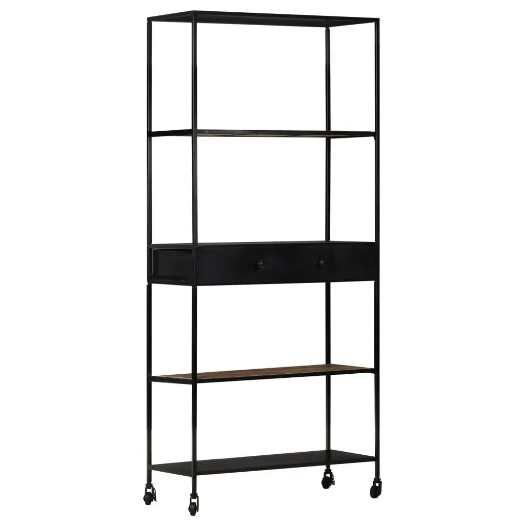 Book Cabinet 80x35x180 cm Rough Mango Wood & Iron 323734