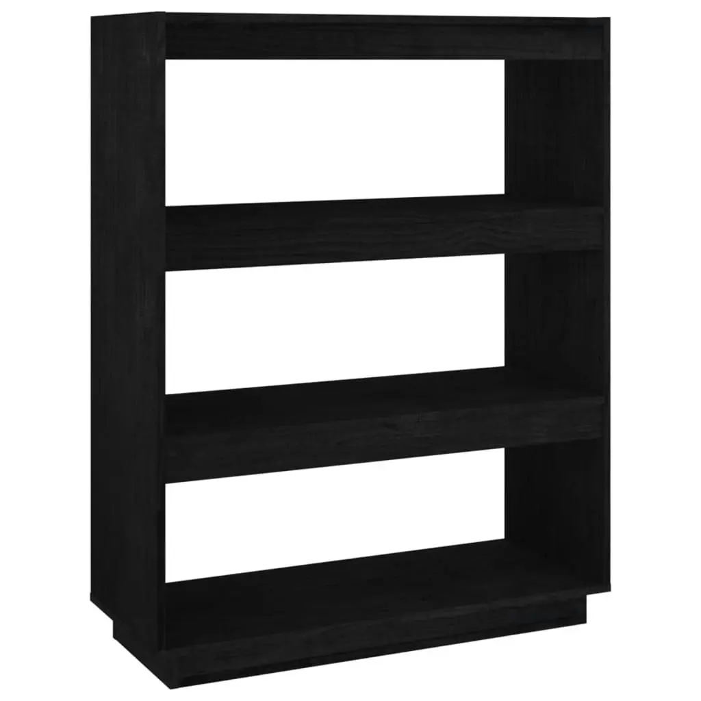 Book Cabinet/Room Divider Black 80x35x103 cm Solid Pinewood 810888