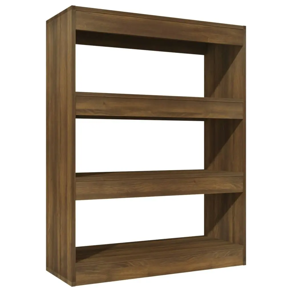 Book Cabinet/Room Divider Brown Oak 80x30x103 cm Engineered wood 813619