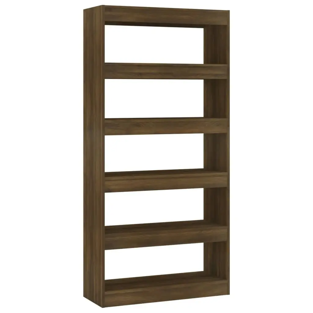 Book Cabinet/Room Divider Brown Oak 80x30x166 cm Engineered Wood 813625