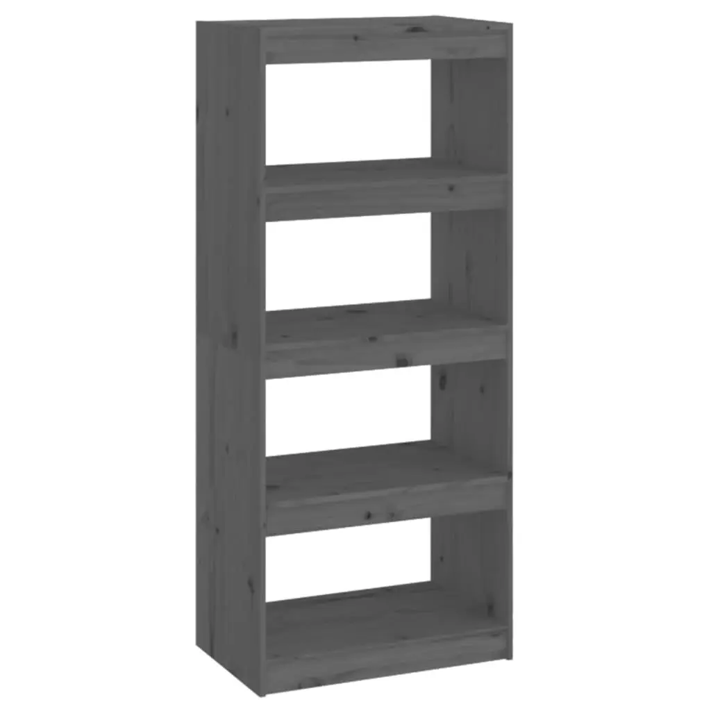 Book Cabinet/Room Divider Grey 60x30x135.5 cm Solid Wood Pine 808170