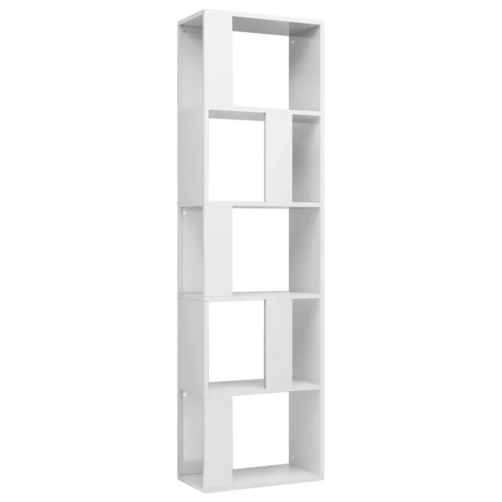 Book Cabinet/Room Divider High Gloss White 45x24x159 cm Engineered Wood 800114