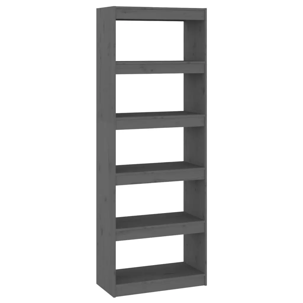 Book Cabinet/Room Divider Grey 60x30x167.5 cm Solid Wood Pine 808175