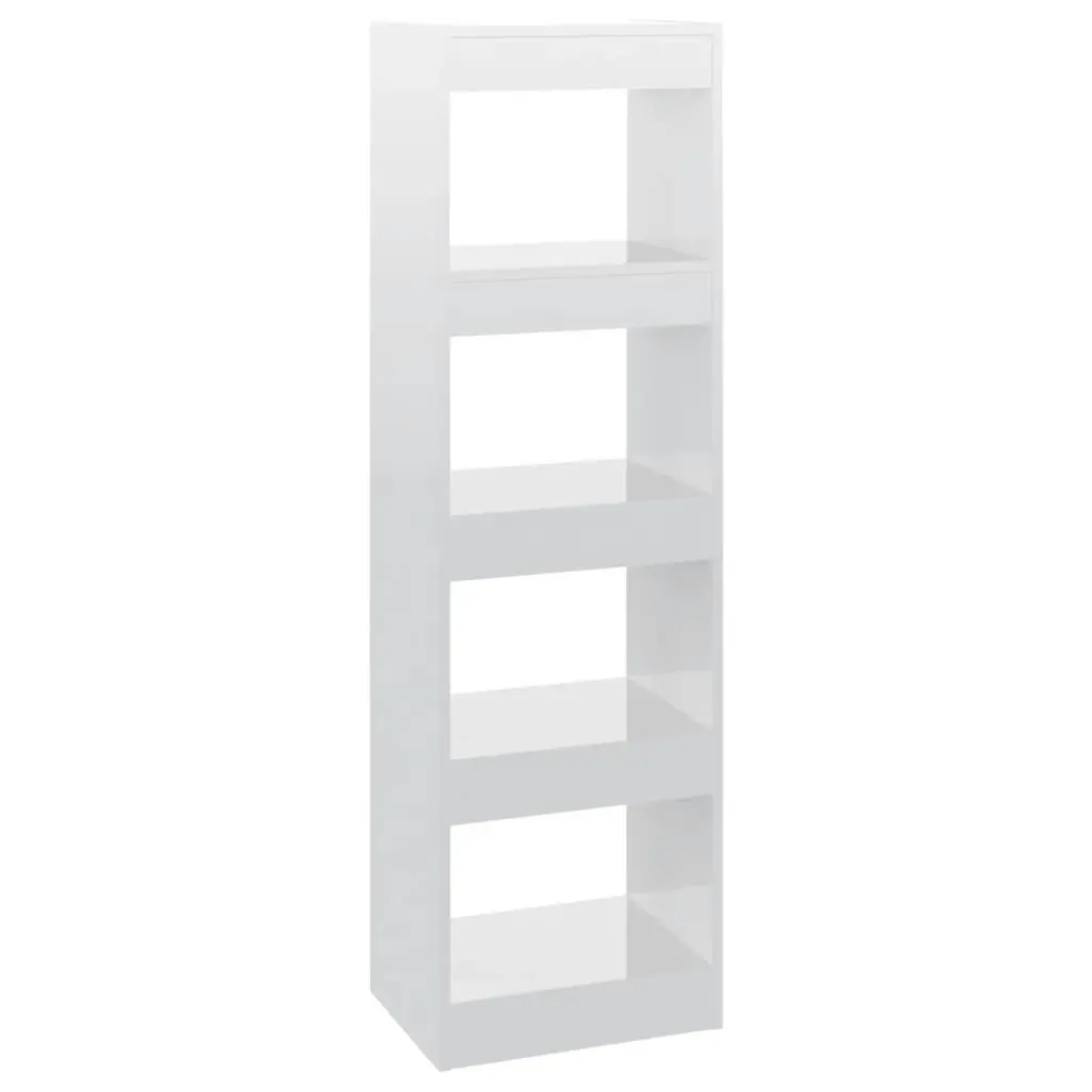 Book Cabinet/Room Divider High Gloss White 40x30x135 cm 811625