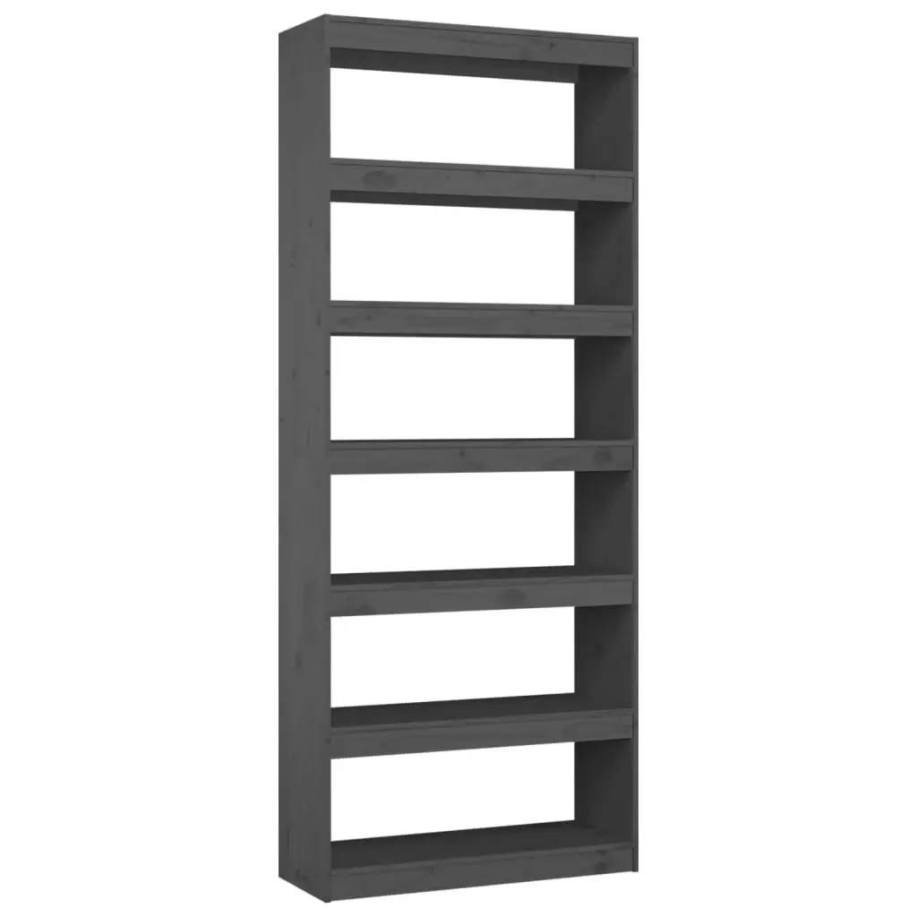 Book Cabinet/Room Divider Grey 80x30x199.5 cm Solid Wood Pine 808205