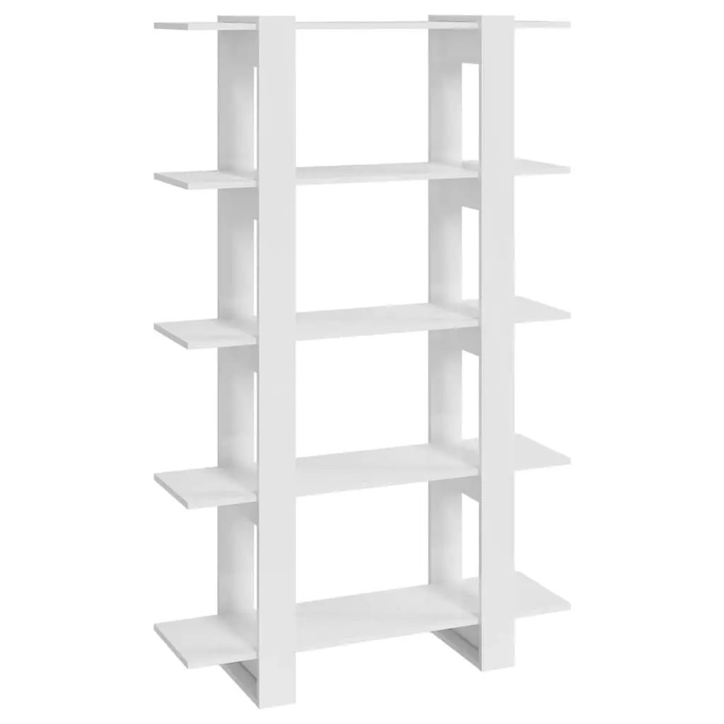 Book Cabinet/Room Divider High Gloss White 100x30x160 cm 811535