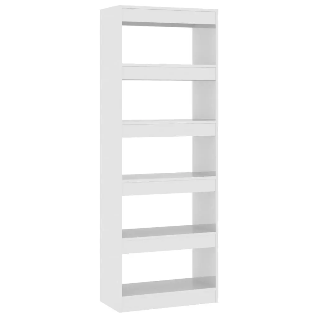 Book Cabinet/Room Divider High Gloss White 60x30x166 cm Engineered Wood 811679