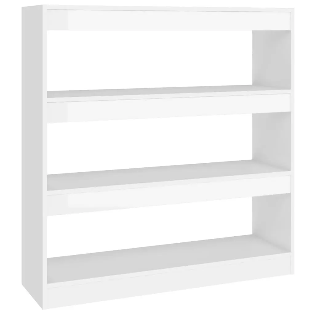 Book Cabinet/Room Divider High Gloss White 100x30x103 cm 811751