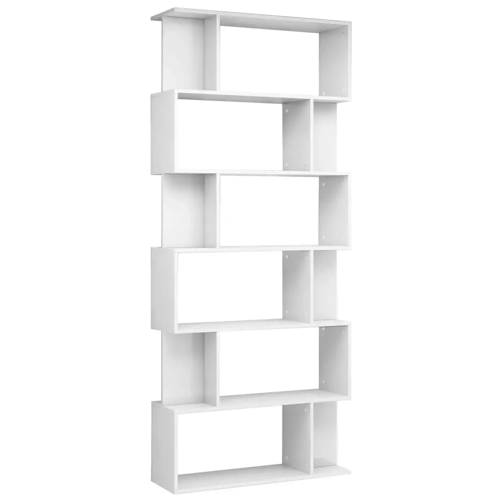 Book Cabinet/Room Divider High Gloss White 80x24x192 cm 800096