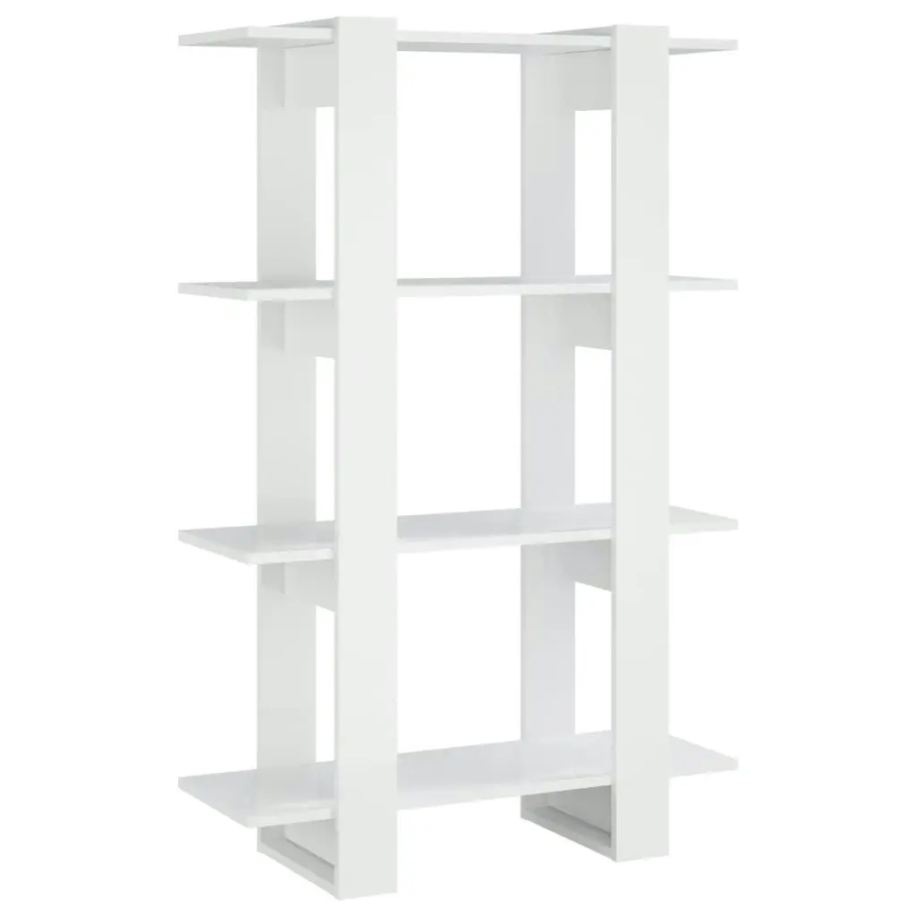 Book Cabinet/Room Divider High Gloss White 80x30x123.5 cm 811580