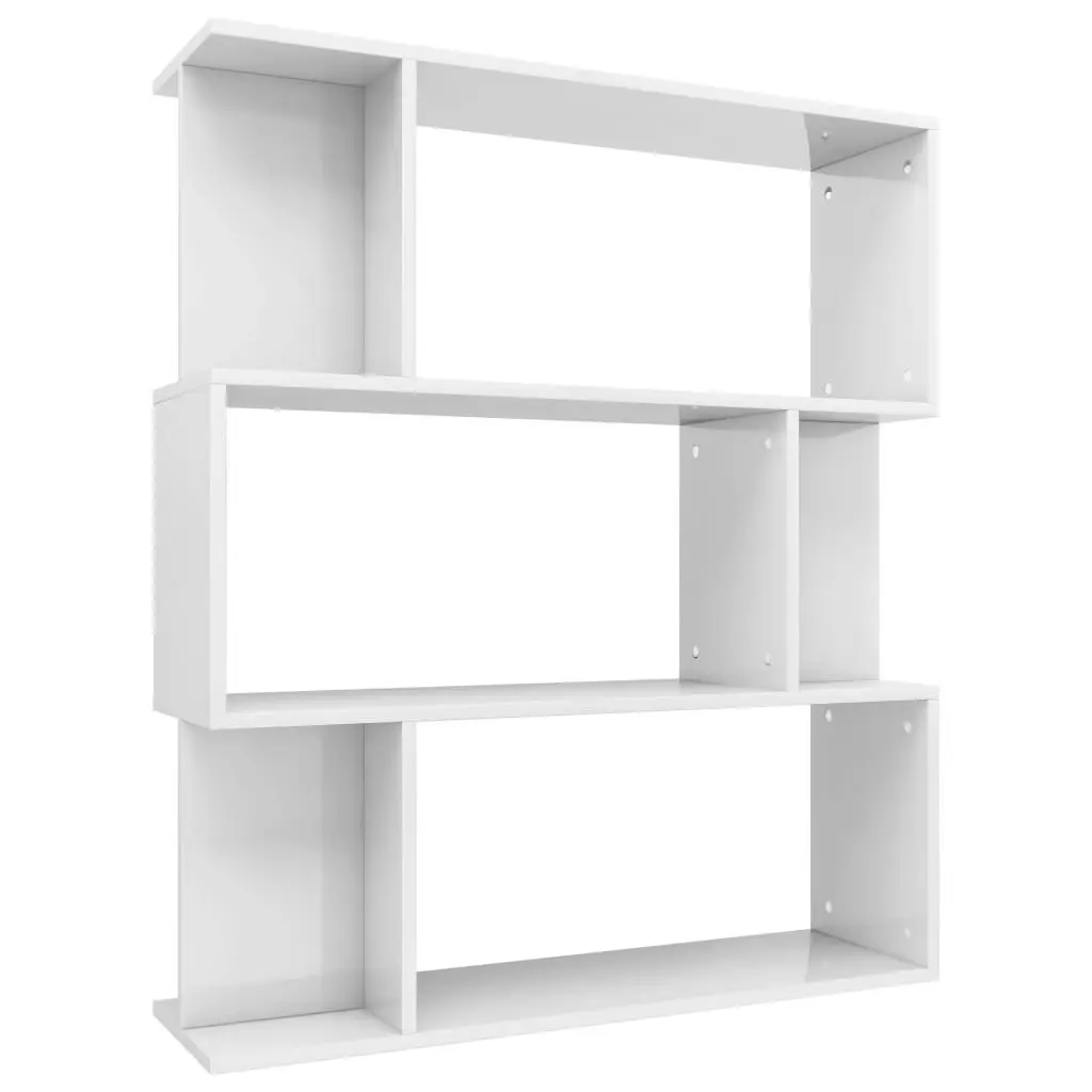 Book Cabinet/Room Divider High Gloss White 80x24x96 cm 800087