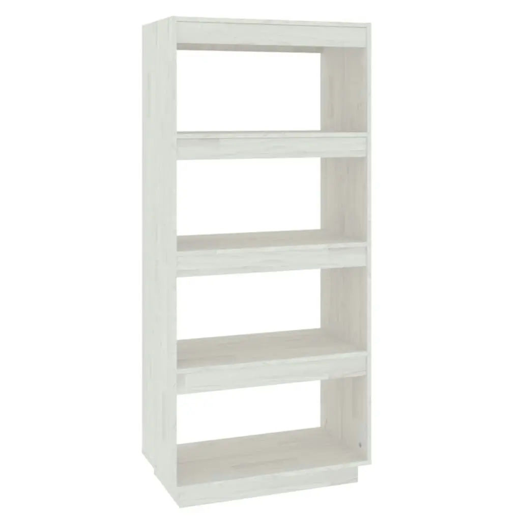 Book Cabinet/Room Divider White 60x35x135 cm Solid Pinewood 810870