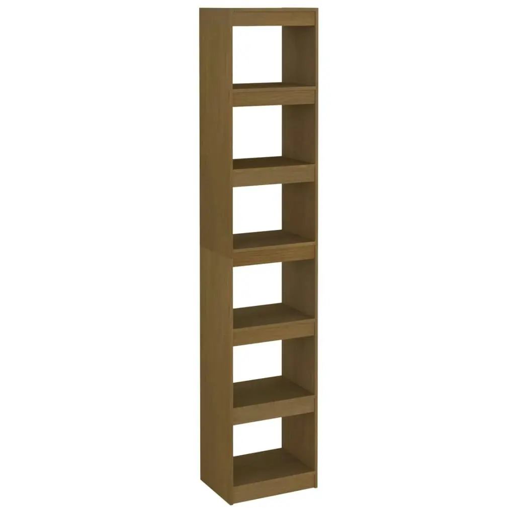 Book Cabinet/Room Divider Honey Brown Solid Pinewood 808156