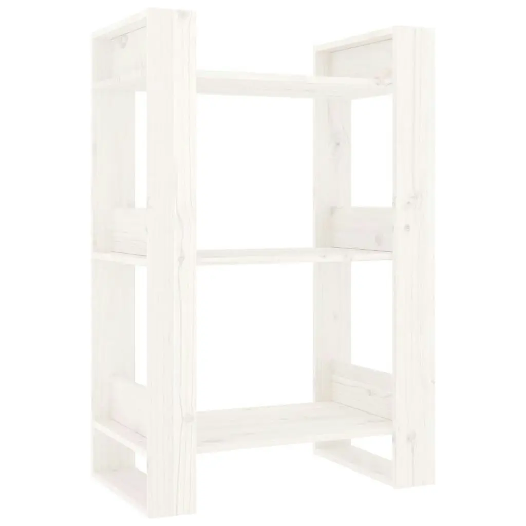 Book Cabinet/Room Divider White 60x35x91 cm Solid Wood Pine 813880