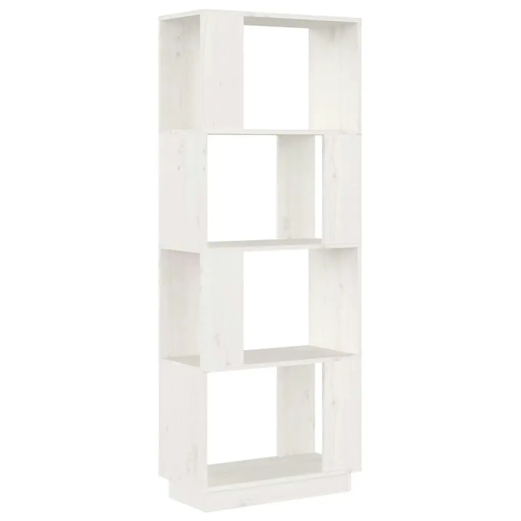 Book Cabinet/Room Divider White 51x25x132 cm Solid Wood Pine 814040