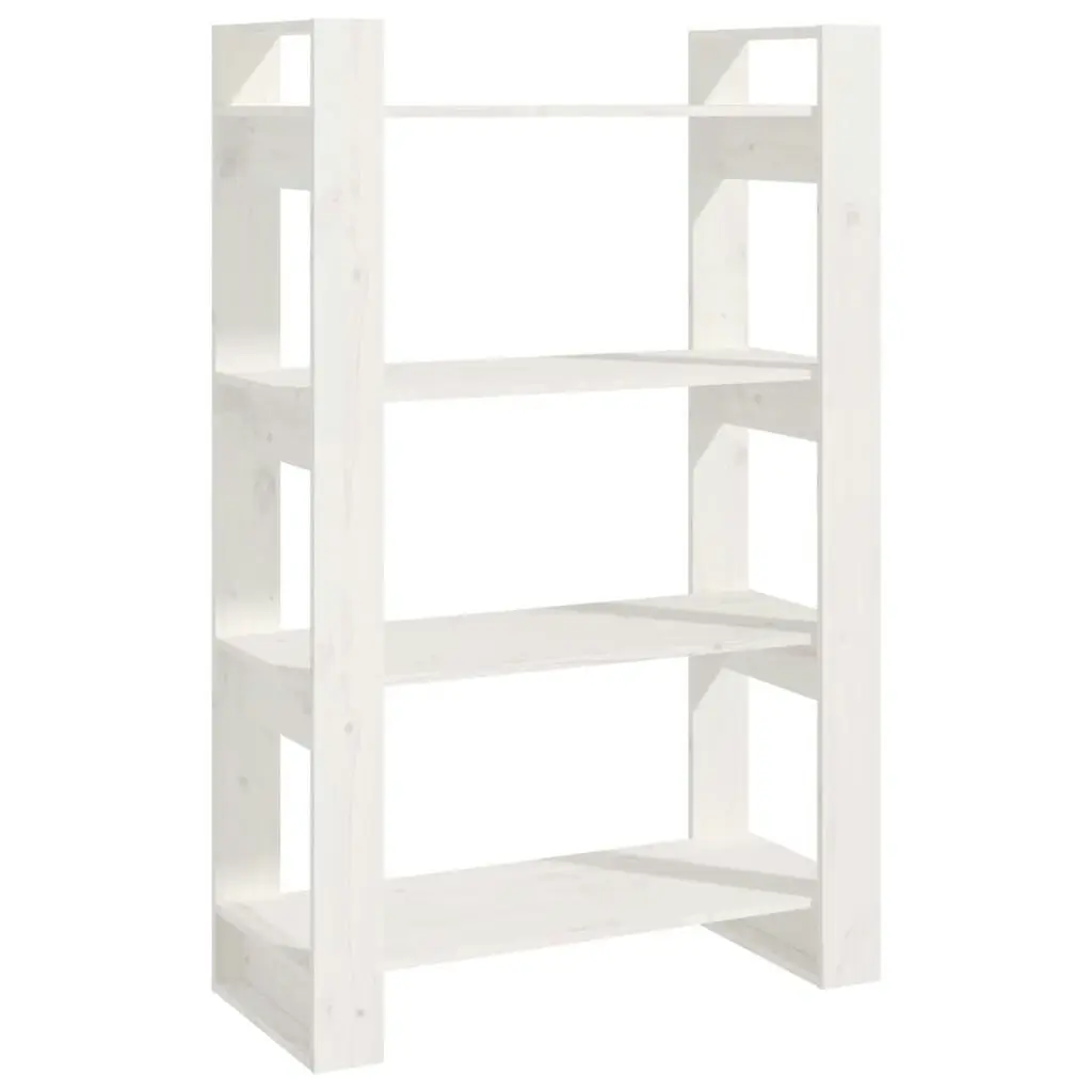 Book Cabinet/Room Divider White 80x35x125 cm Solid Wood Pine 813905